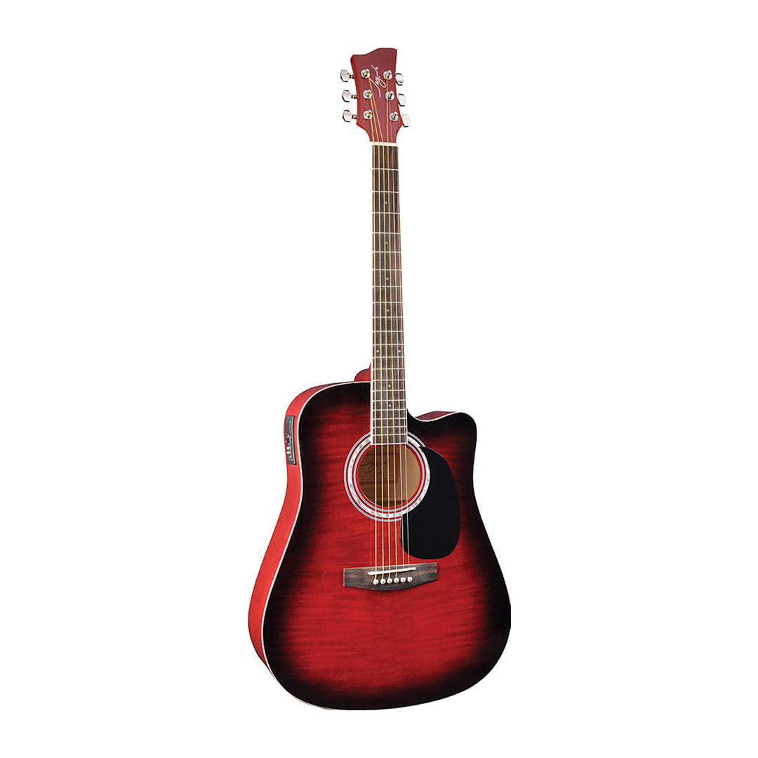 Jay Turser JJ45FCET Acoustic Guitar ( RED SUNBURST )